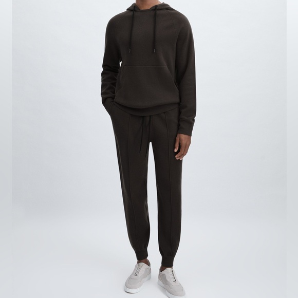 Paige Drawstring Dark Gray Knitted Hoodie in Large - Picture 3 of 8